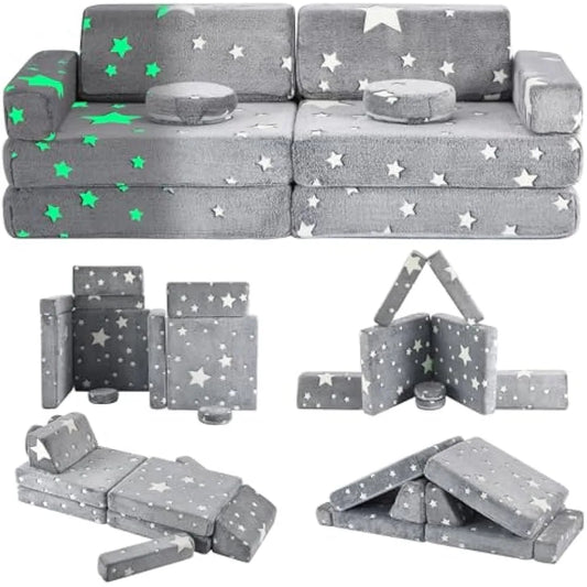 Combination Modular Play Couch 10pcs Sectional Fort Sofa