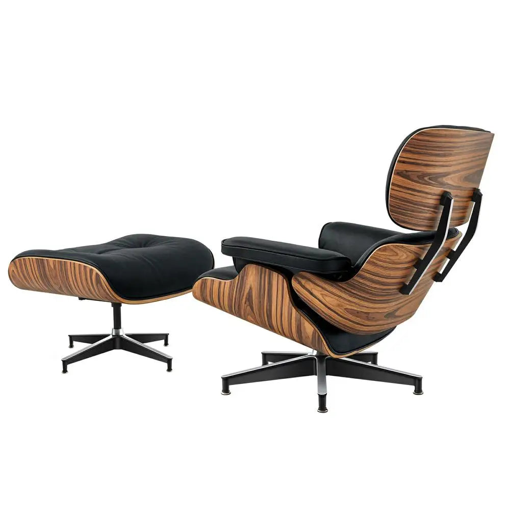 Cover Mid Century Leather Armchair With Ottoman Living Room