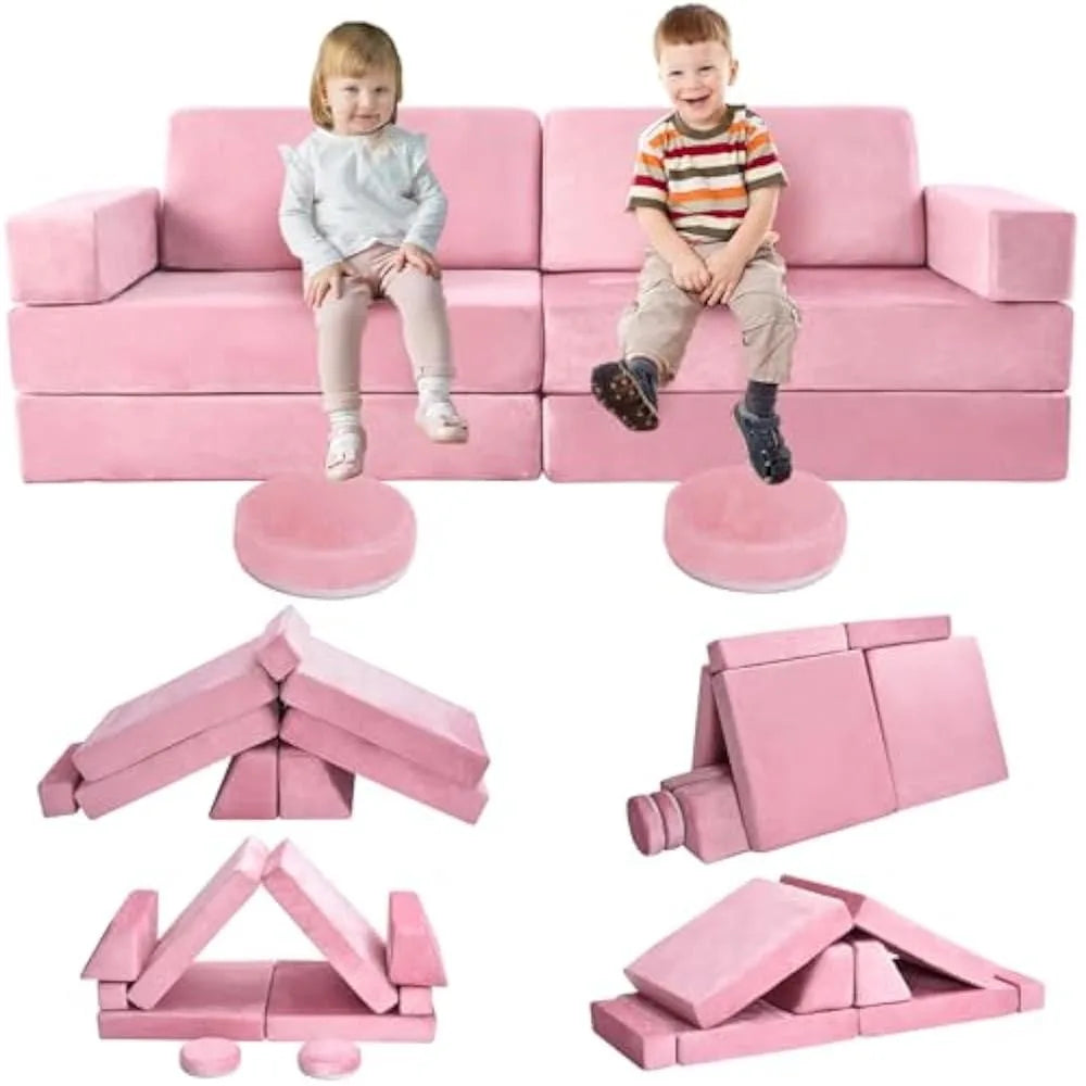 Combination Modular Play Couch 10pcs Sectional Fort Sofa