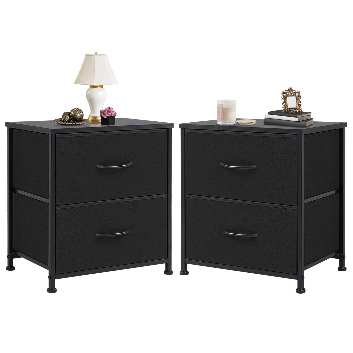 JHK Nightstand Bedside Table With Drawers Storage Cabinet