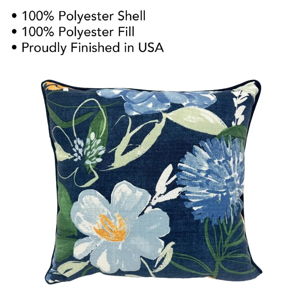 Fabric Count Floral Outdoor Throw Pillow Weather Resistant
