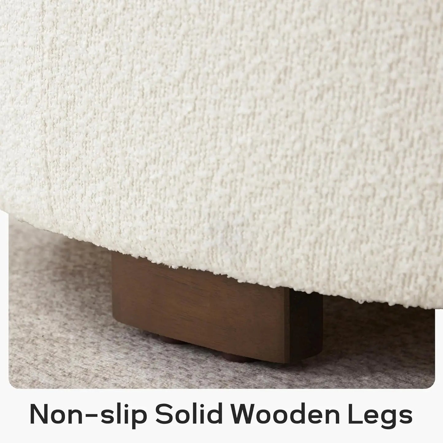 XMSJHignconcerned Boucle Ottoman With Lift Off Lid Cover