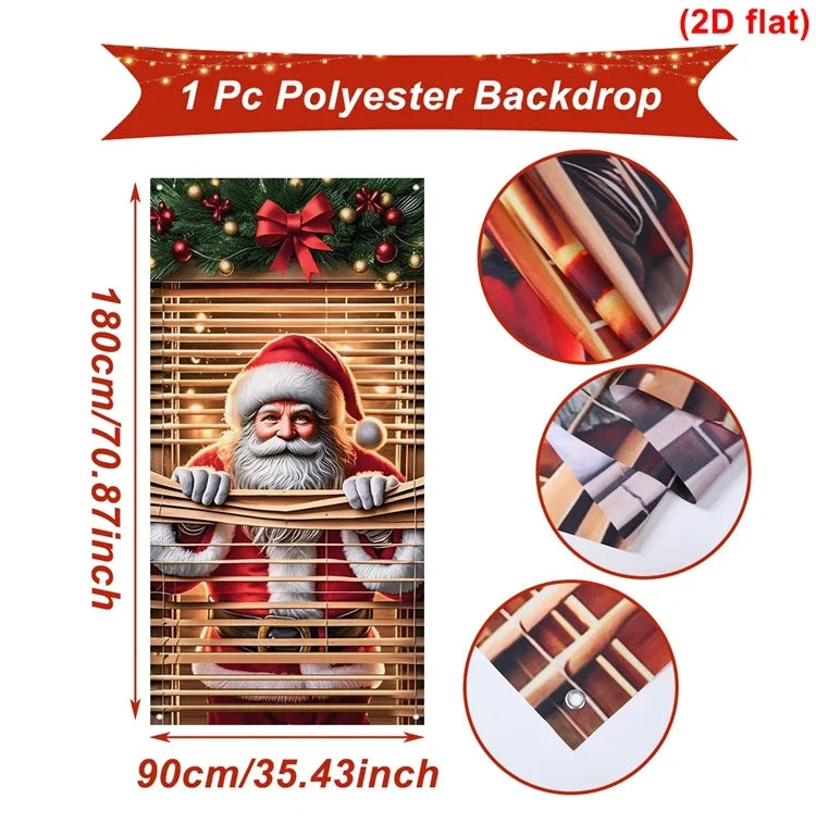 Christmas Hanging Flag Santa Claus Door Banner Christmas Decoration For Home 2025 Xmas Ornament Navidad Natal New Year Gift 2026