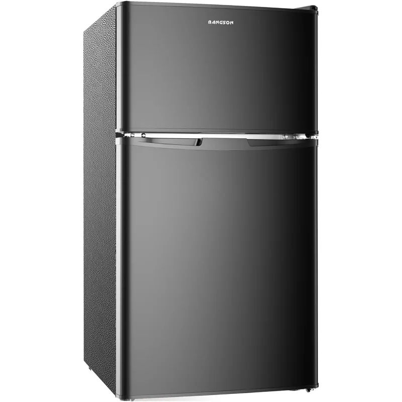 BANGSON Mini Fridge with Freezer, 2 Door Small Refrigerator with Freezer, Mini Fridge for Bedroom, 3.2 CU.FT, For Home, Office