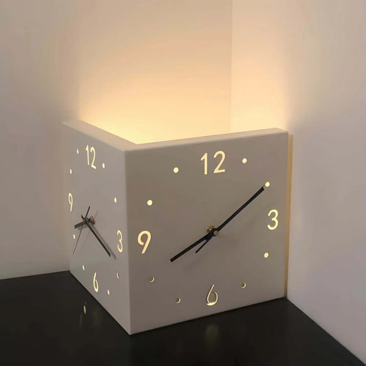 Combination Double Sided Sensor Luminous Corner Wall Clock