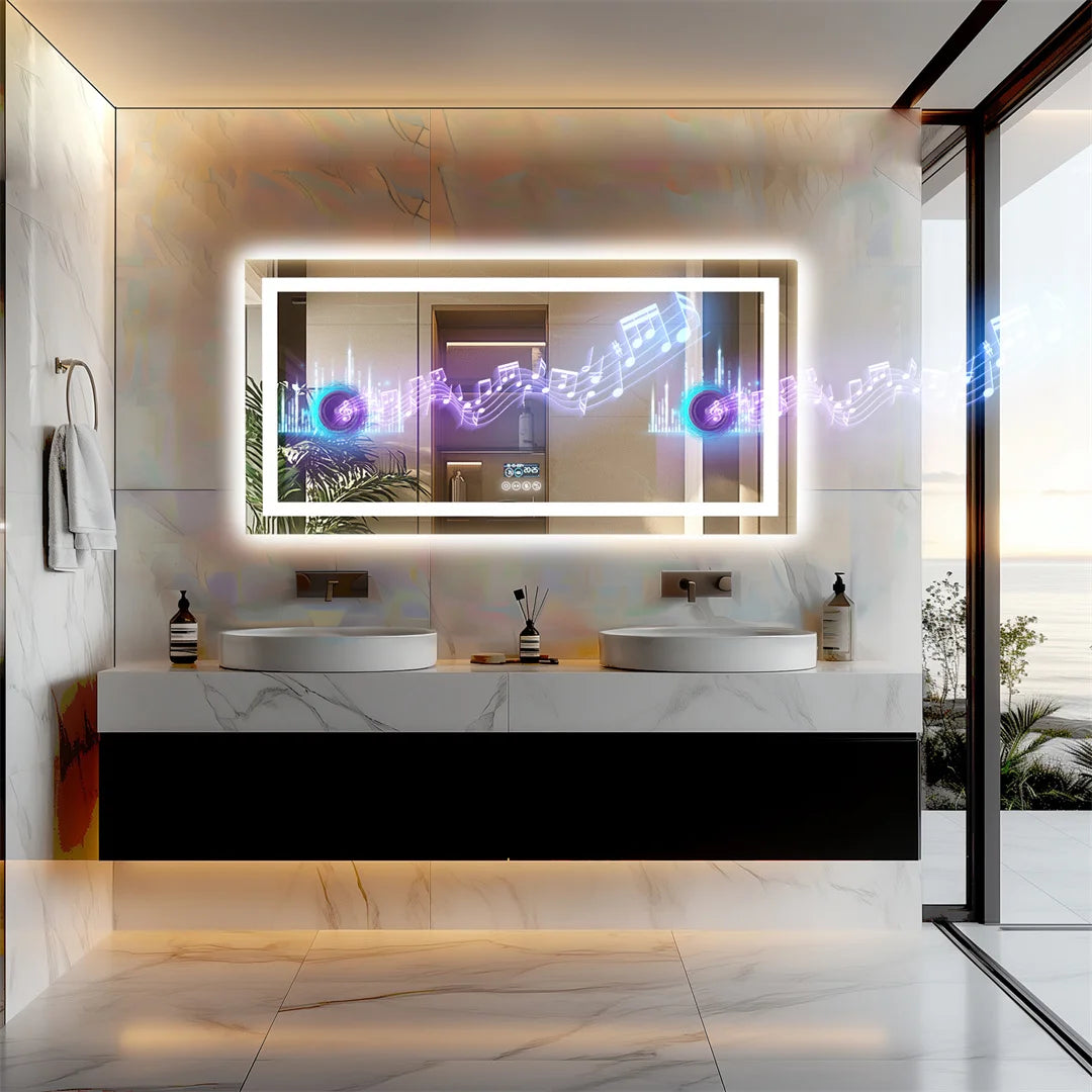 LUVODIC Illuminated Bluetooth LED Mirror Antifog Speaker