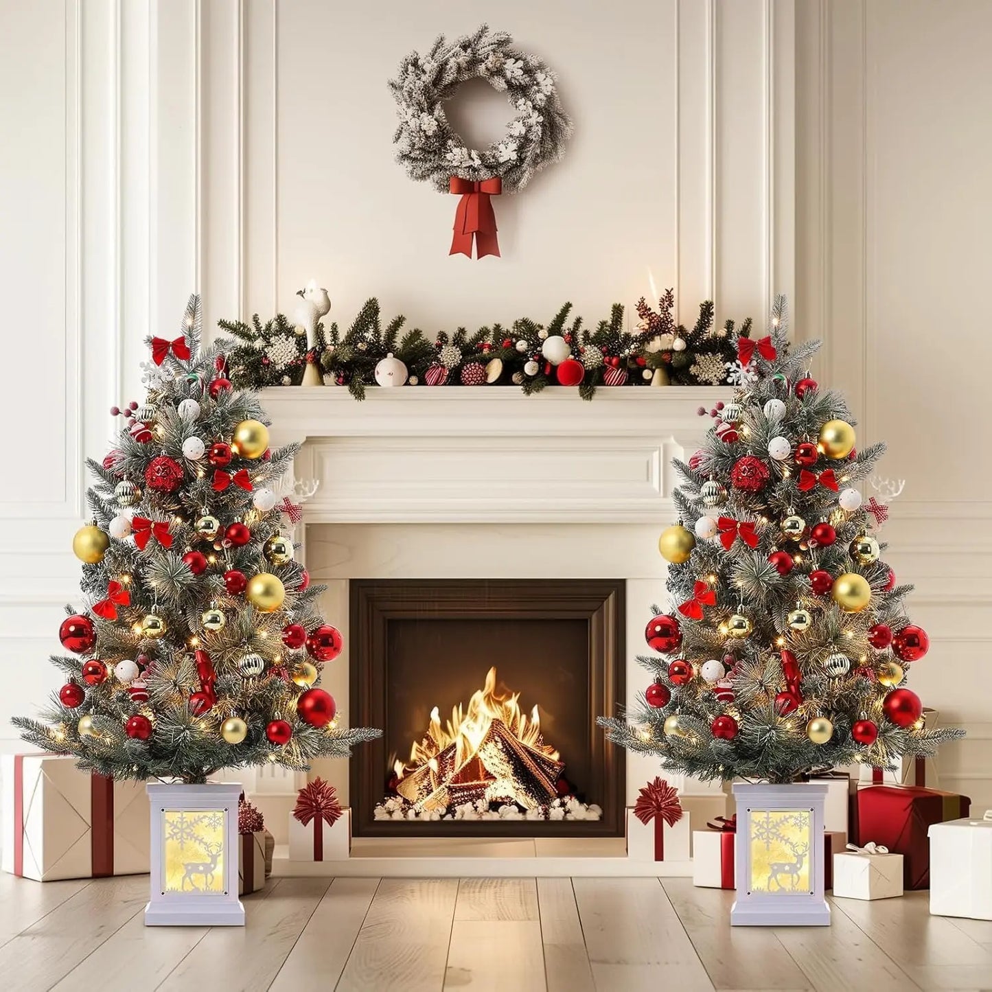 3 Ft Pre-Lit Christmas Tree Artificial Christmas Trees With Lighting Xmas Trees With 78 Led Lights Christmas Decoration For Home