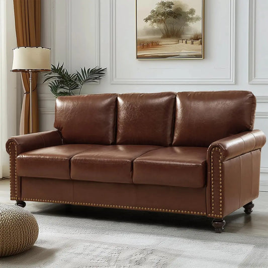 ZUIYU Mid Century Modern Sofa With Storage Nailhead Trim