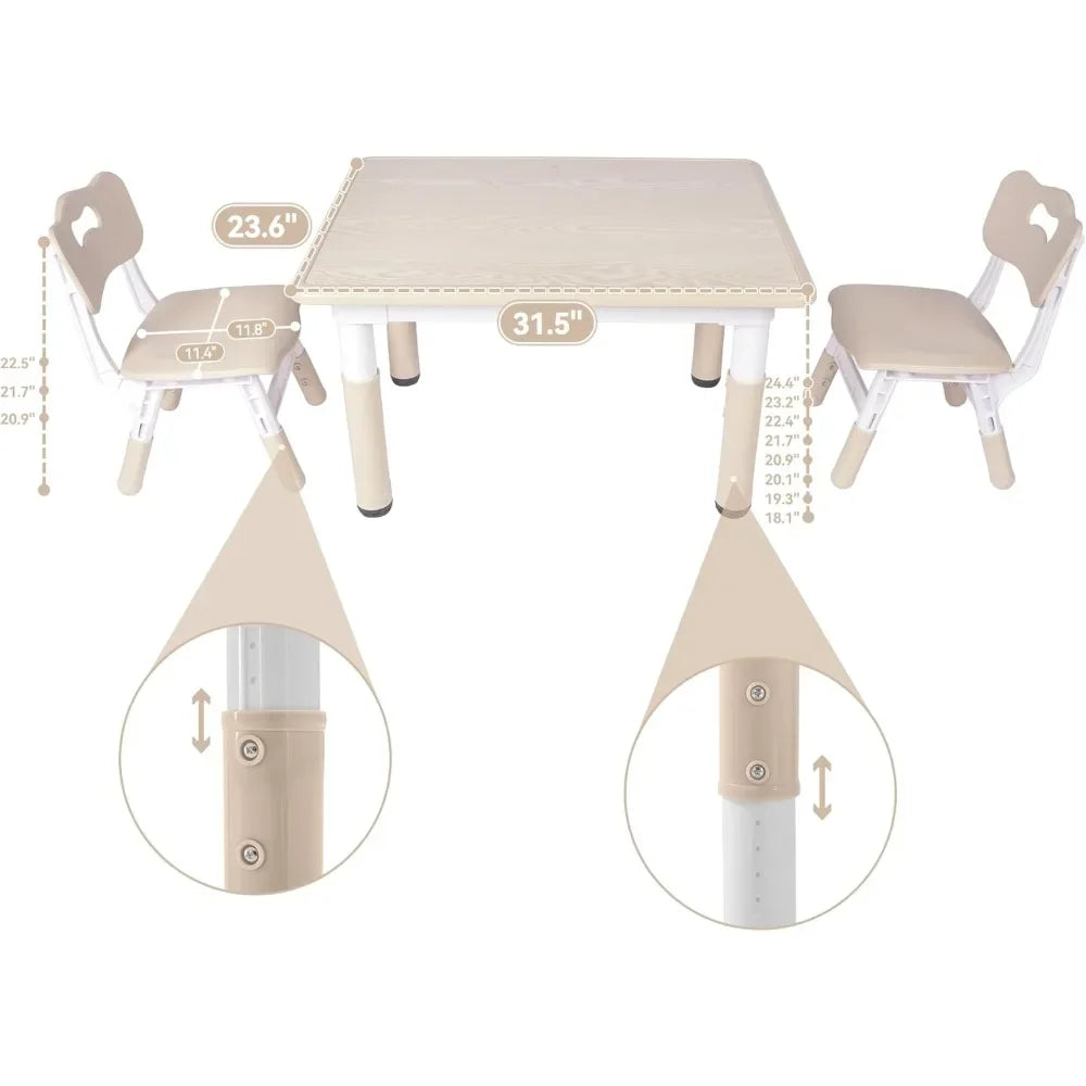 ANGDUO Kids Adjustable Table and Chair Set Graffiti