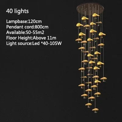 Lotus LED Chandelier Pendant Light for Living Room Fixtures