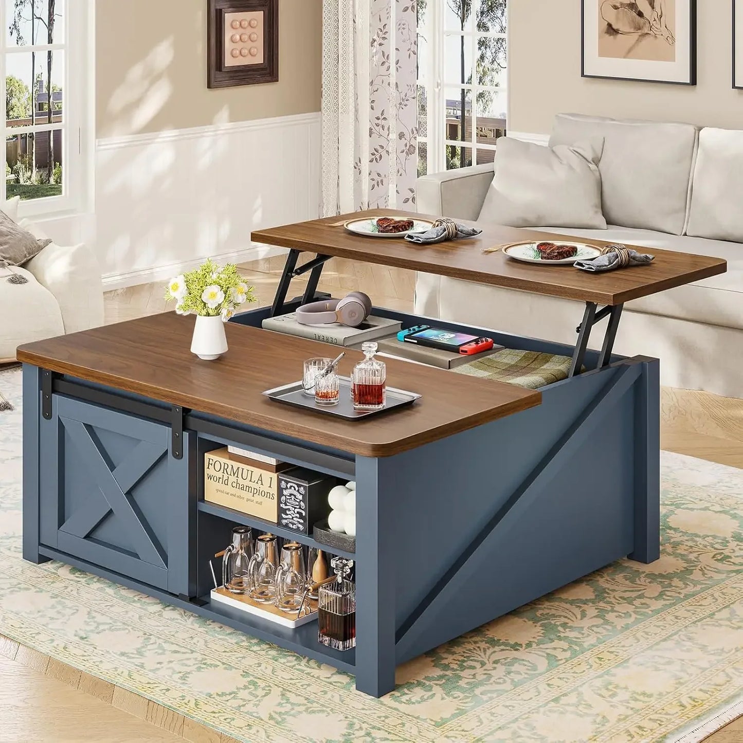 Hign-concerned Lift Top Coffee Table With Hidden Storage