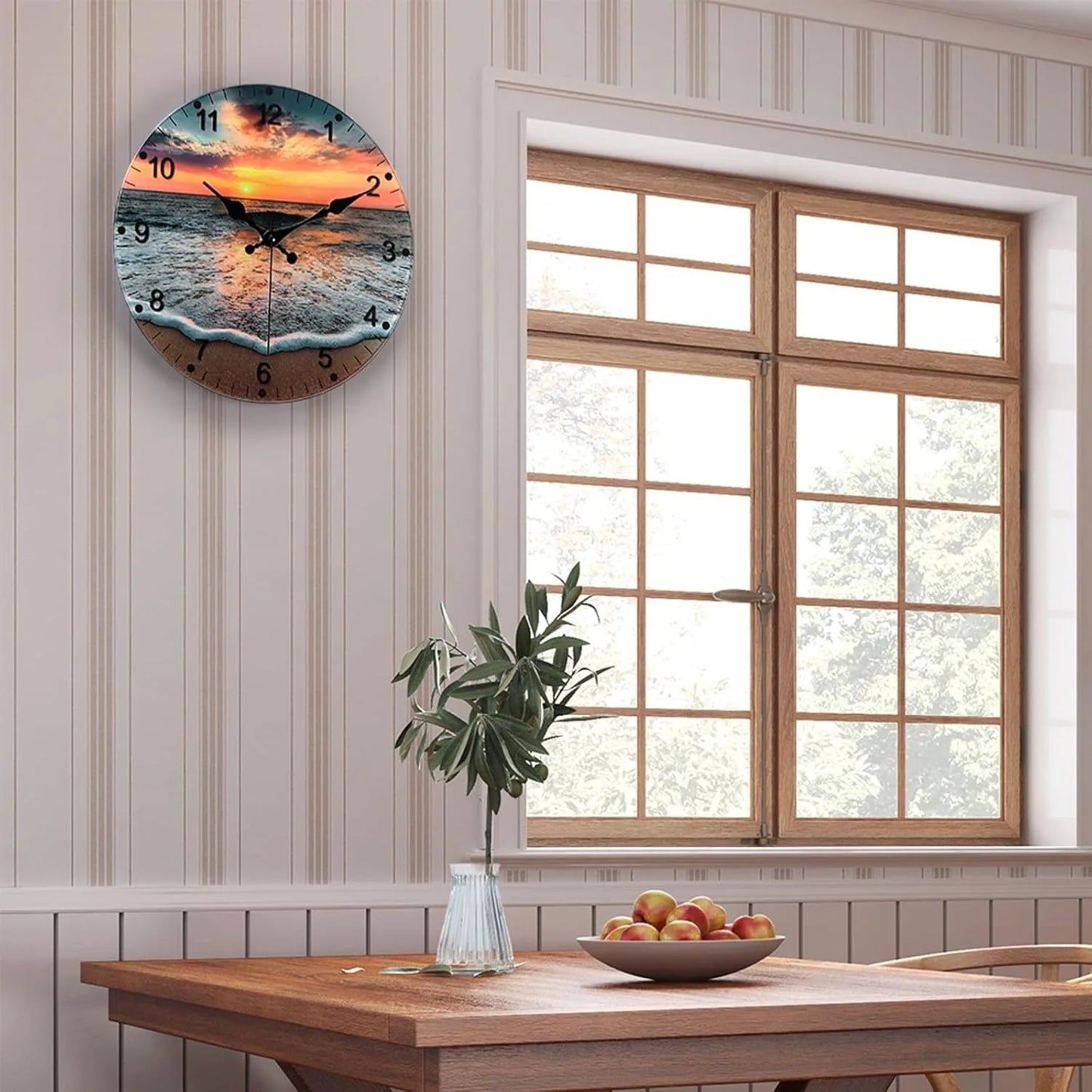 Hign-concerned Silent Wall Clock Battery Operated Sunrise