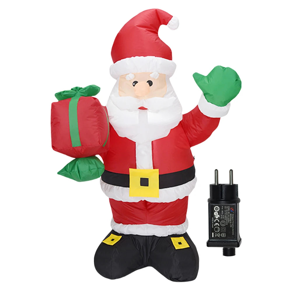 LED Inflatable Cartoon Model Decor Festival Theme Cute Air Blown Up  Christmas Dolls Decor for Xmas Garden Party Decor