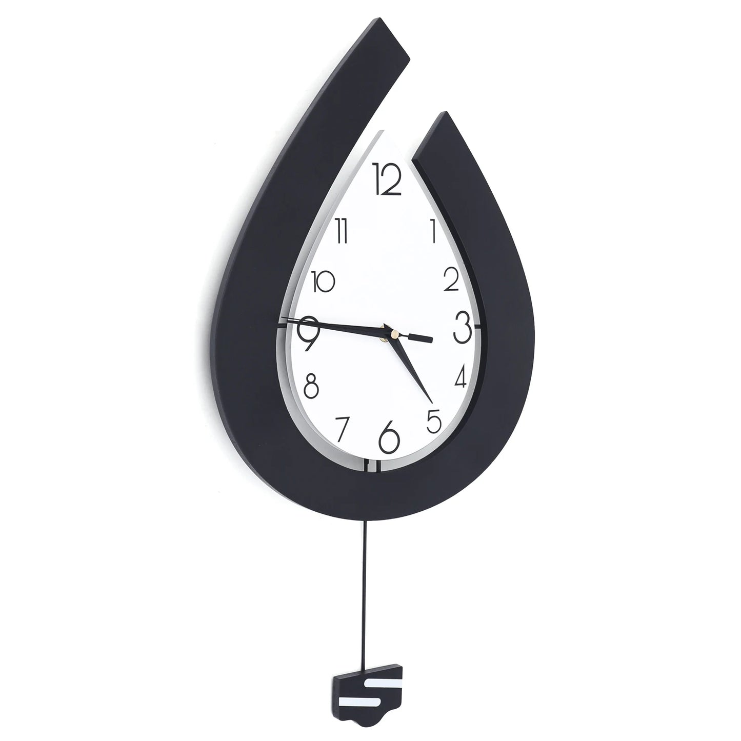 Loyalheartdy Teardrop Swing Wall Clock Modern Pendulum Decor