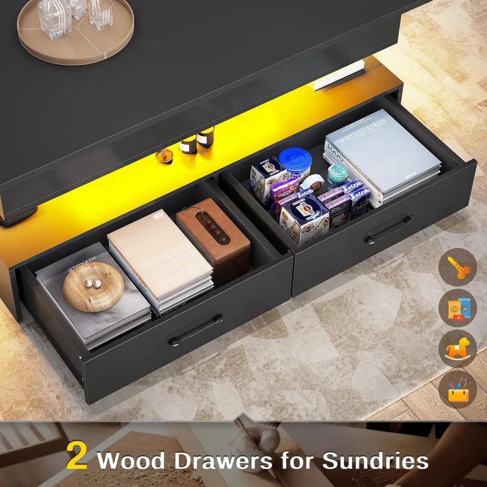 XMSJ Lift Top Coffee Table With Storage And Drawers