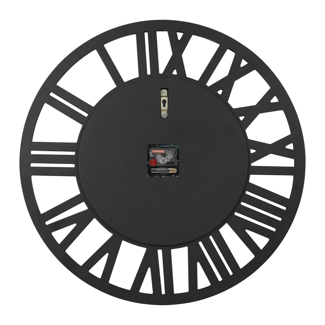 Combination Mirrored Wall Clock Beveled Roman Numeral