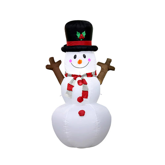Inflatable Illuminated Snowman Ornament with LED Light Snowman Dolls Decor for Xmas Garden Party Decor