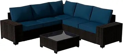 RBXC 6 Piece All Weather Outdoor Rattan Patio Sectional Set