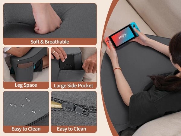 Aramox Gaming Reading Pillow Ergonomic Memory Foam