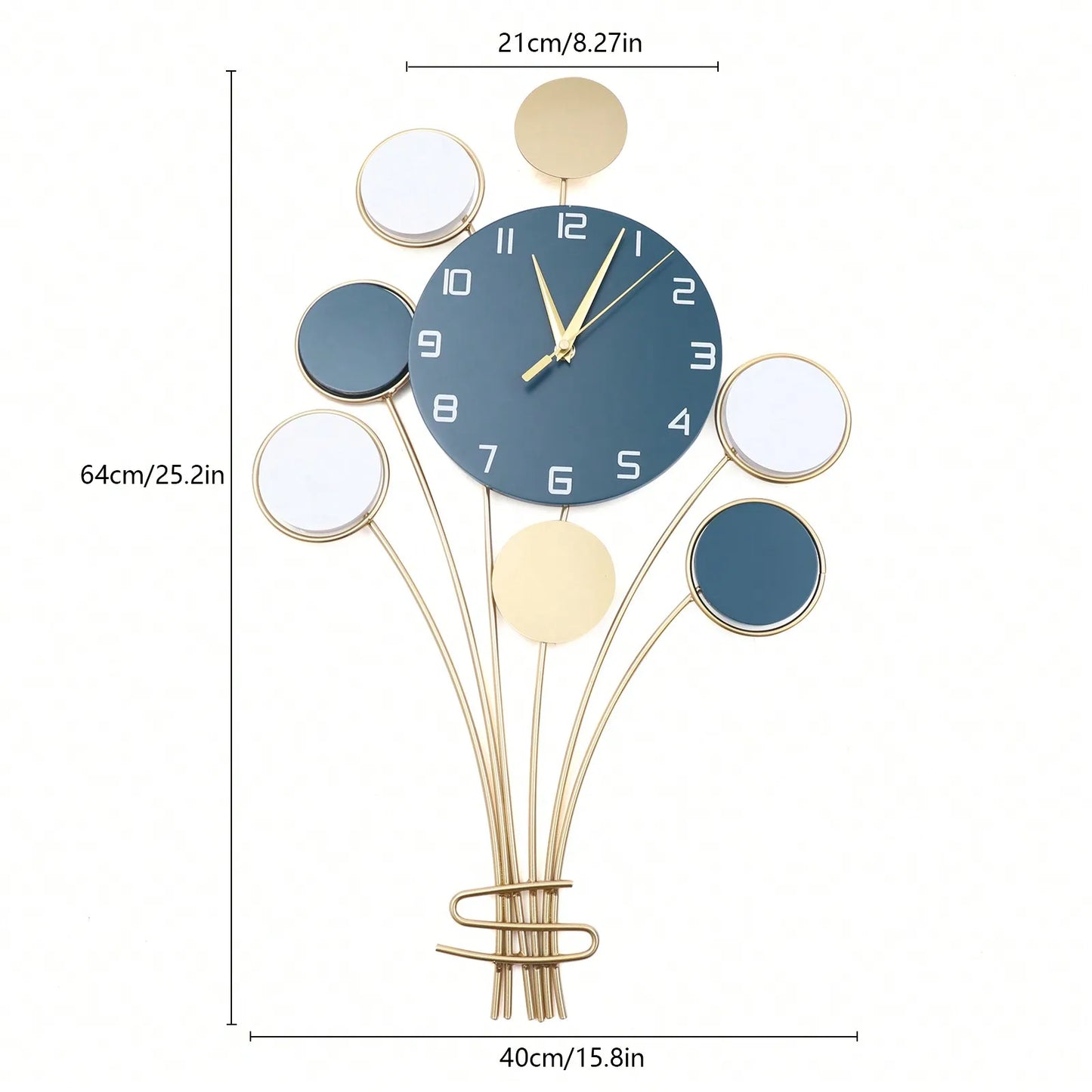 Silent Battery Operated Wall Clock Hot Air Balloon Decor