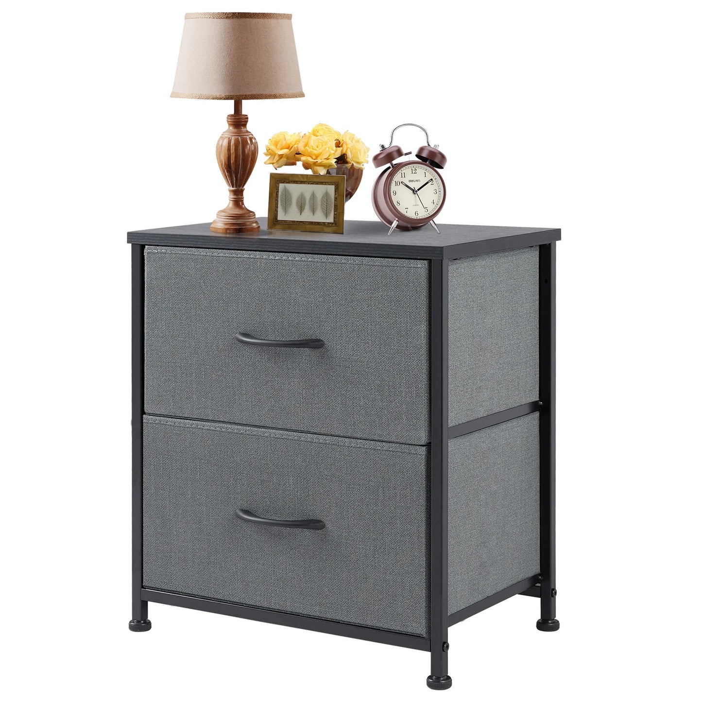 JHK Nightstand Bedside Table With Drawers Storage Cabinet