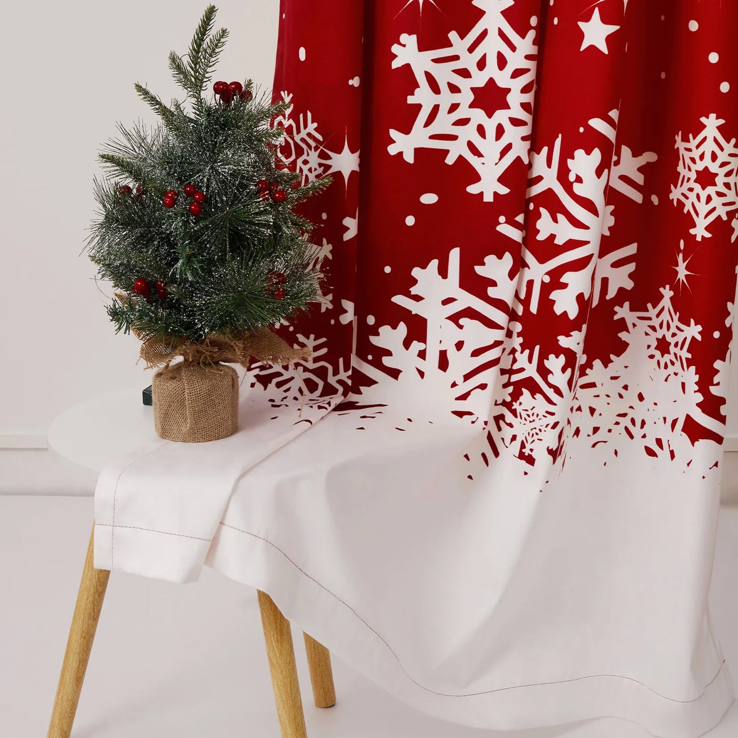 Velvet Xmas Window Curtains Privacy Protection Curtain Panels for Bedroom Living Room Window Treatment 63 inches Long Grommet To