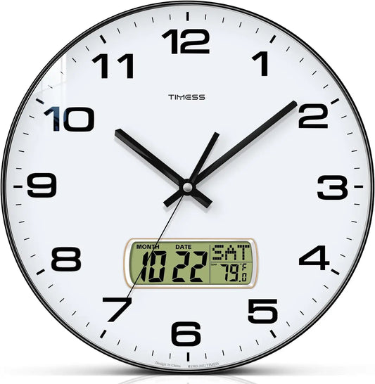 TIMESS Calendar Wall Clock With Calendar And Fahrenheit