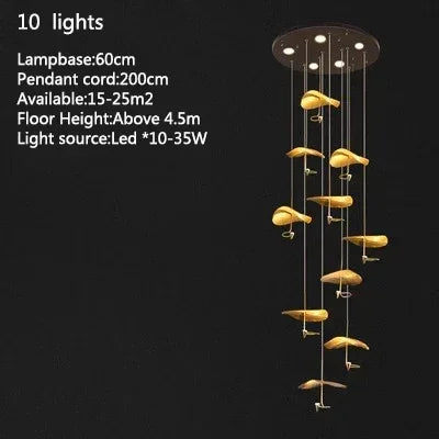 Lotus LED Chandelier Pendant Light for Living Room Fixtures