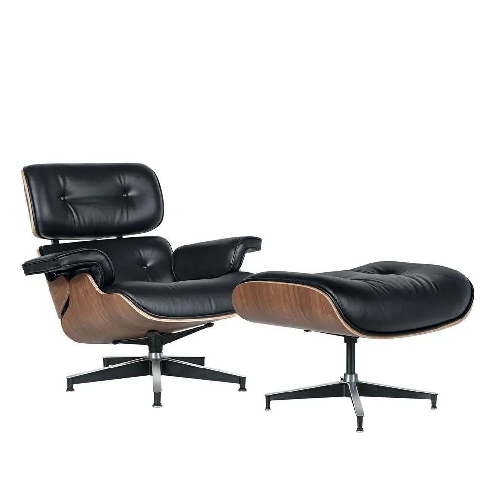 Cover Mid Century Leather Armchair With Ottoman Living Room