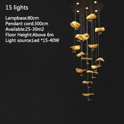 Lotus LED Chandelier Pendant Light for Living Room Fixtures