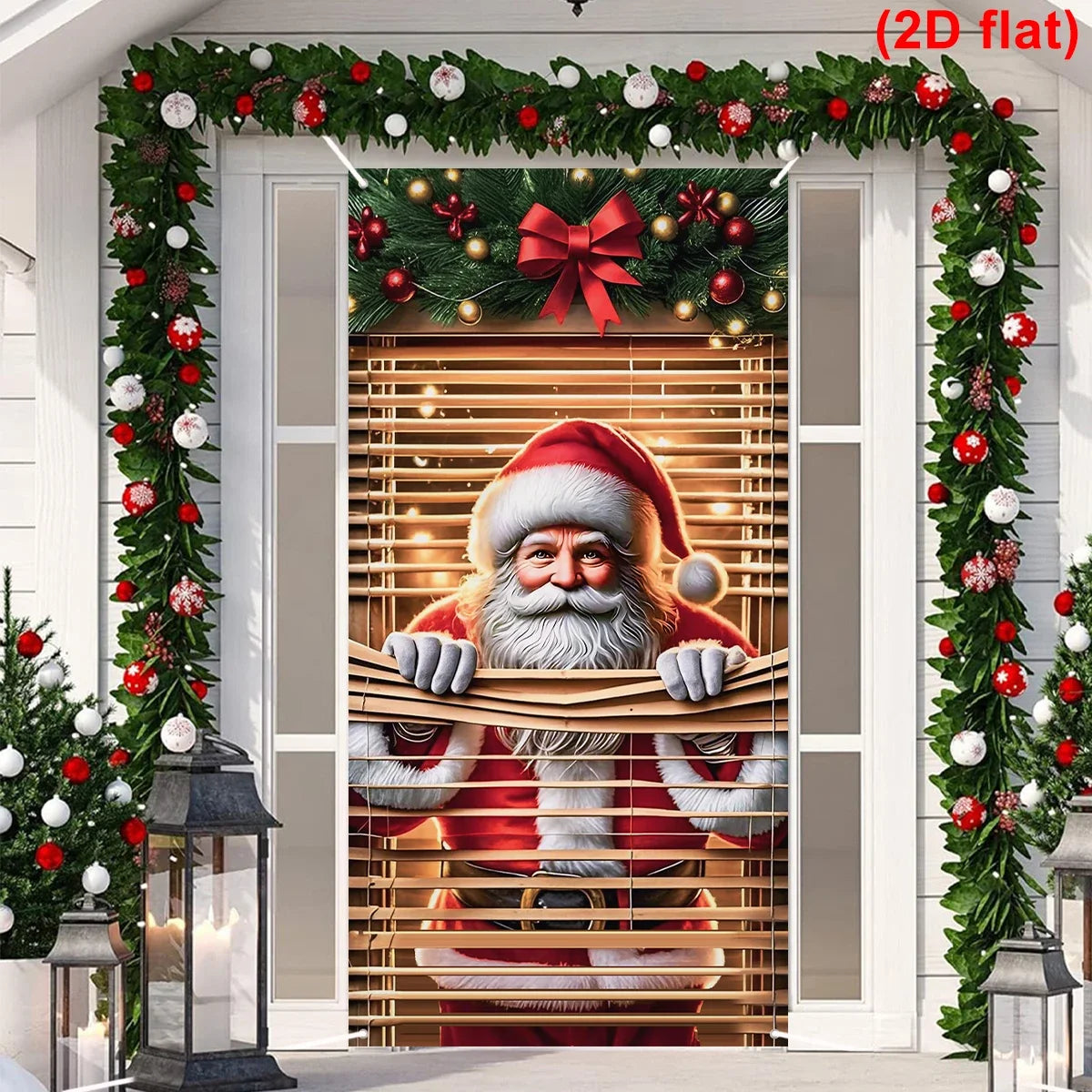 Christmas Hanging Flag Santa Claus Door Banner Christmas Decoration For Home 2025 Xmas Ornament Navidad Natal New Year Gift 2026