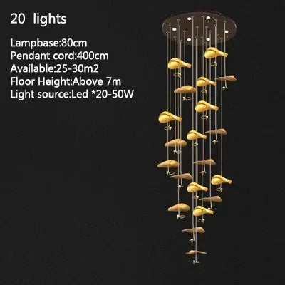 Lotus LED Chandelier Pendant Light for Living Room Fixtures