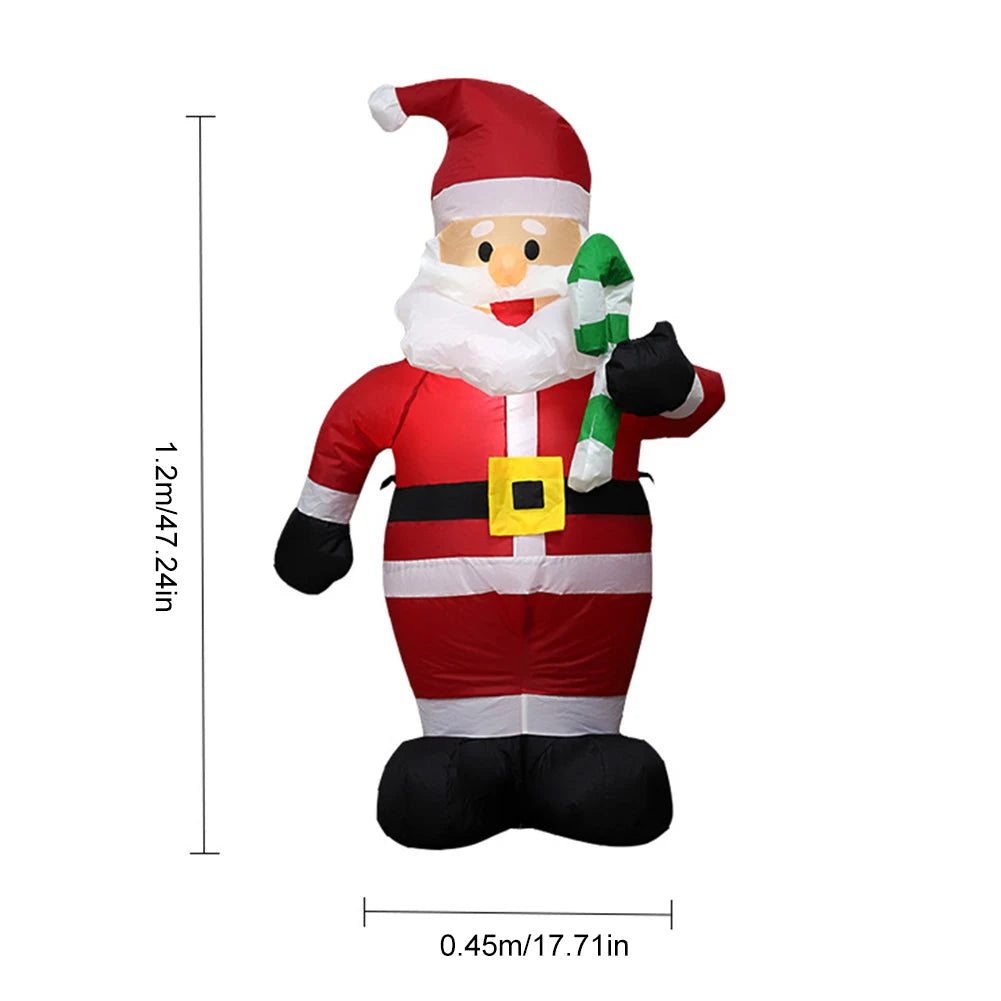 LED Inflatable Cartoon Model Decor Festival Theme Cute Air Blown Up  Christmas Dolls Decor for Xmas Garden Party Decor
