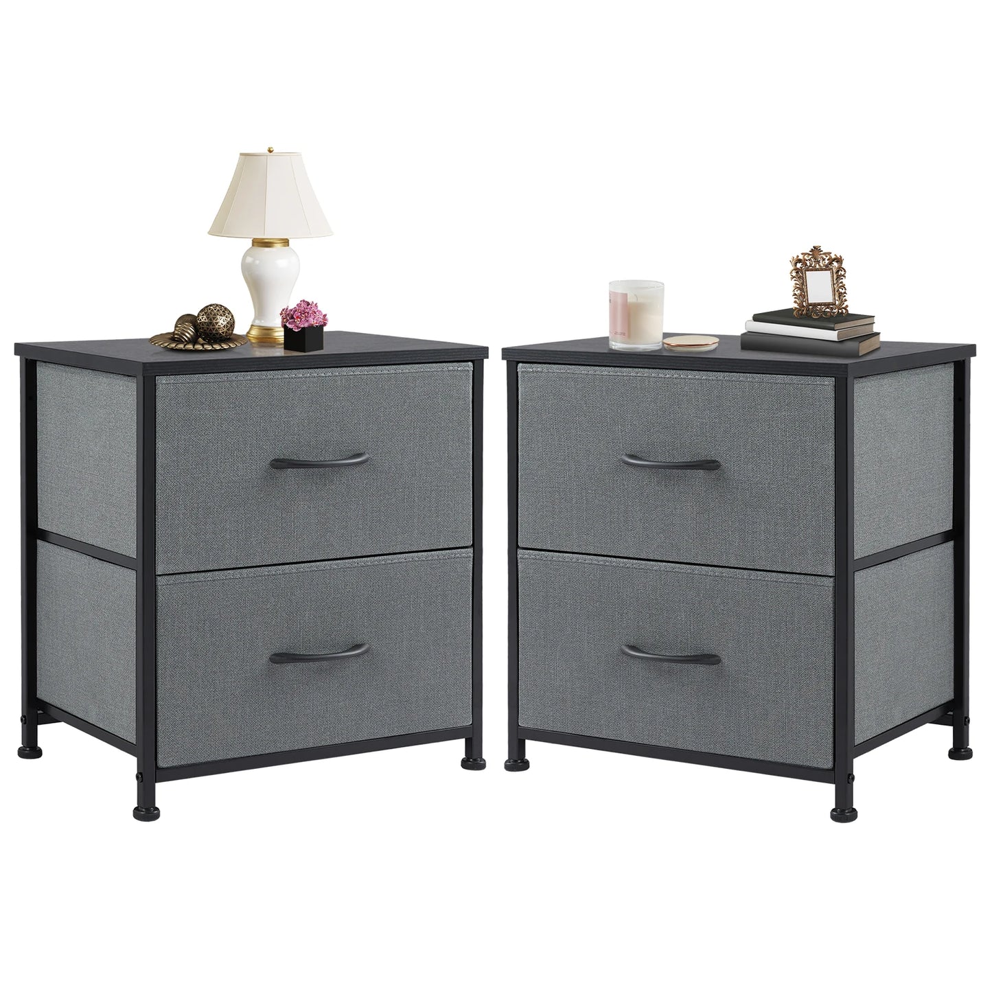 JHK Nightstand Bedside Table With Drawers Storage Cabinet