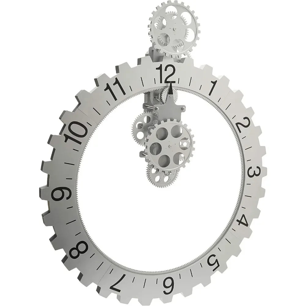 Hign-concerned Big Wheel Hour Wall Clock Modern Centerpiece