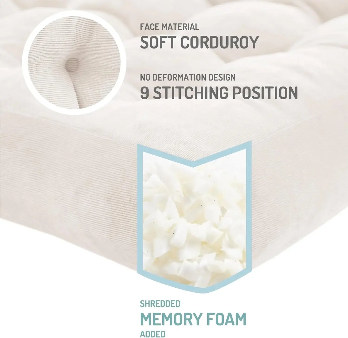XMSJCraft of Weaving Floor Pillow Set of 2 Tufted Foam