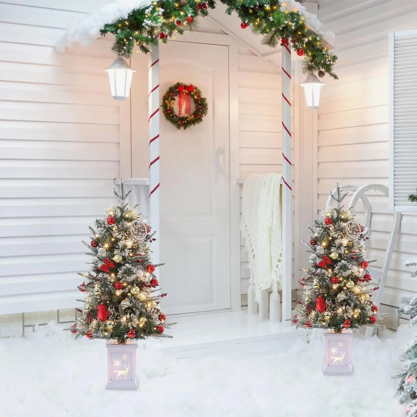 3 Ft Pre-Lit Christmas Tree Artificial Christmas Trees With Lighting Xmas Trees With 78 Led Lights Christmas Decoration For Home