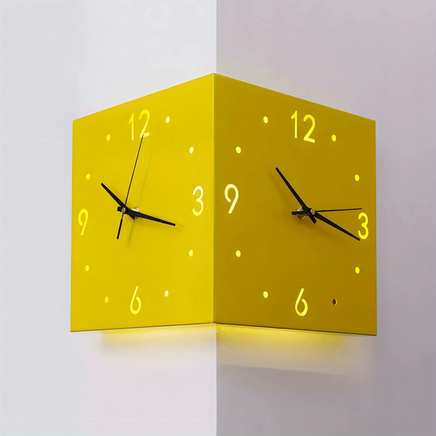 Combination Double Sided Sensor Luminous Corner Wall Clock