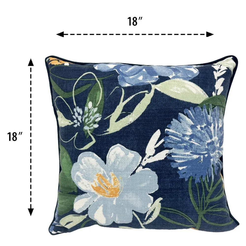 Fabric Count Floral Outdoor Throw Pillow Weather Resistant