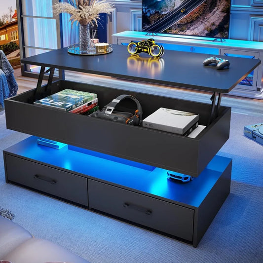 XMSJ Lift Top Coffee Table With Storage And Drawers