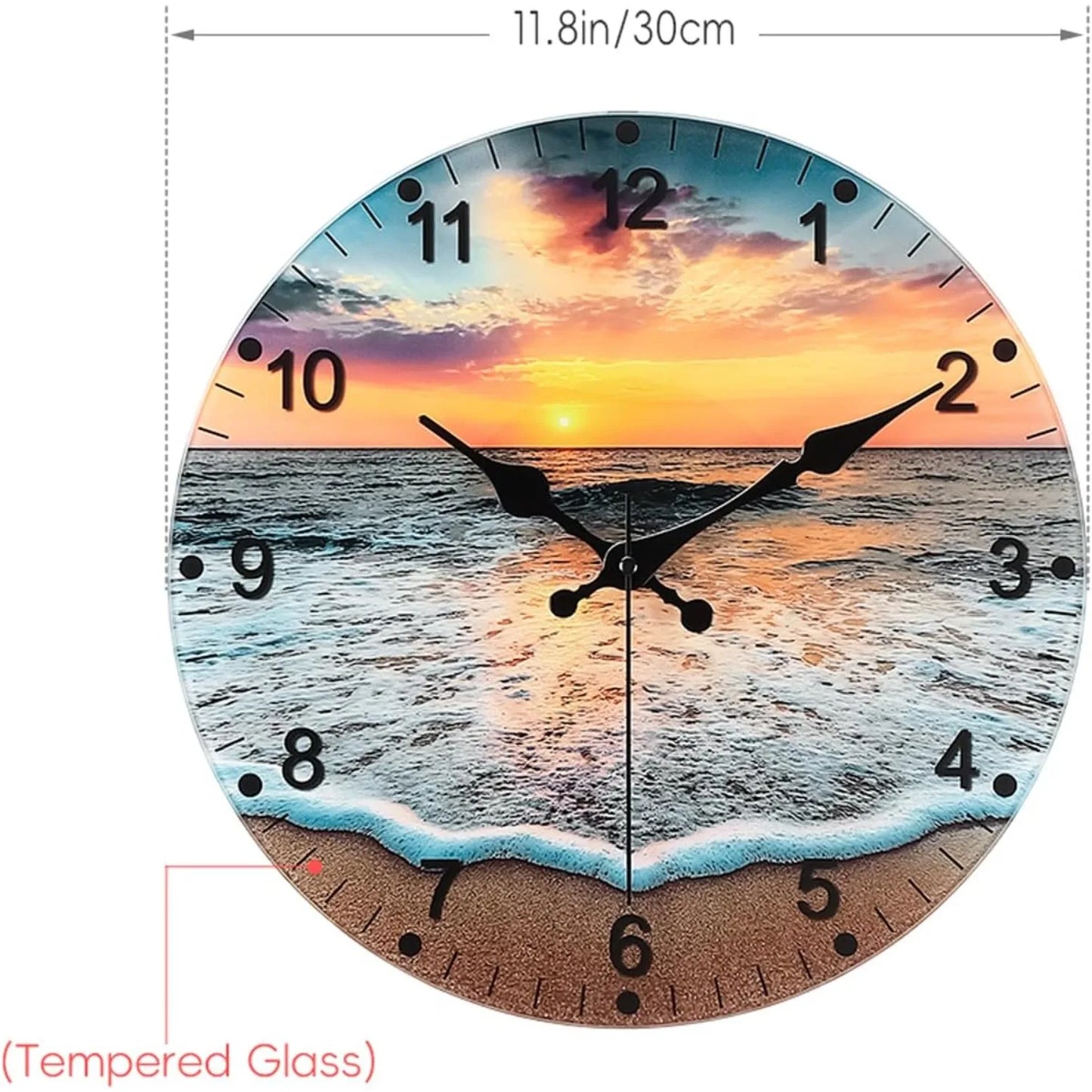 Hign-concerned Silent Wall Clock Battery Operated Sunrise