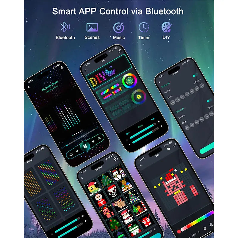 Smart LED RGB Curtain Lights USB App Control String  Music Sync DIY Pattern and Text Programmable Fairy Lights for Christmas