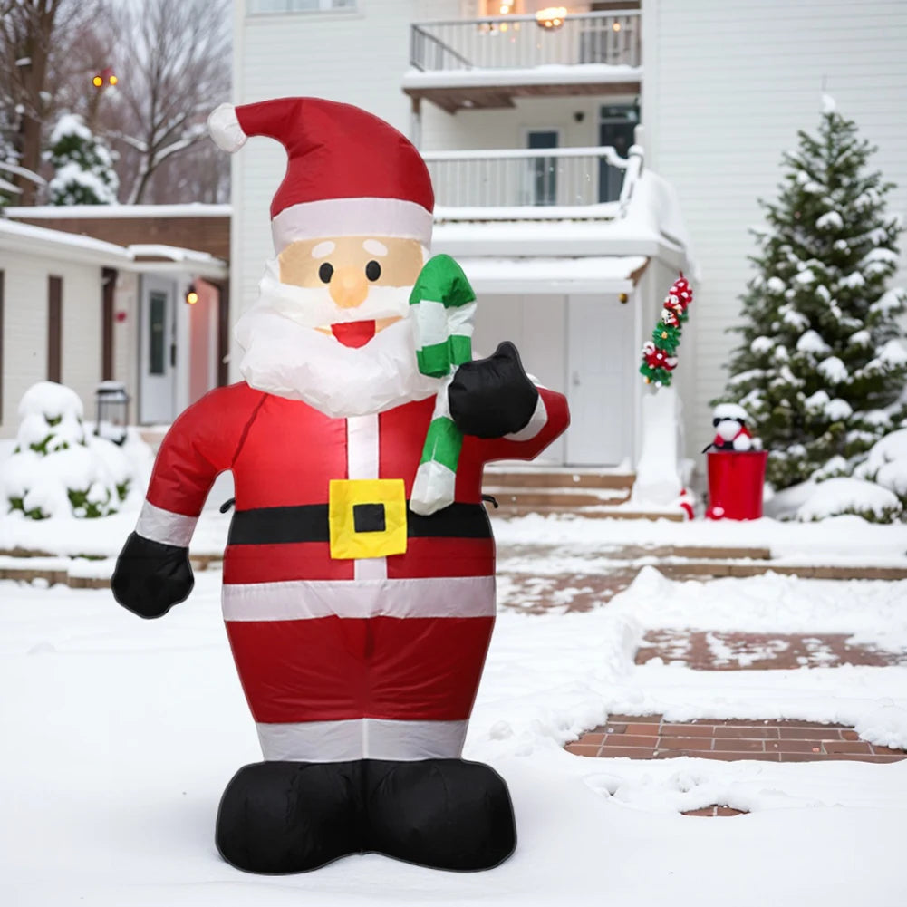 LED Inflatable Cartoon Model Decor Festival Theme Cute Air Blown Up  Christmas Dolls Decor for Xmas Garden Party Decor