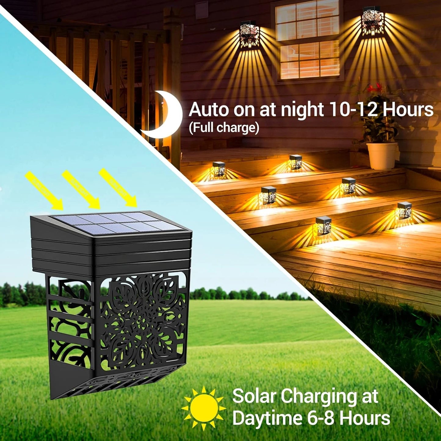 SZRSTHH Solar Fence Lights 8 Pack Dusk To Dawn Lights