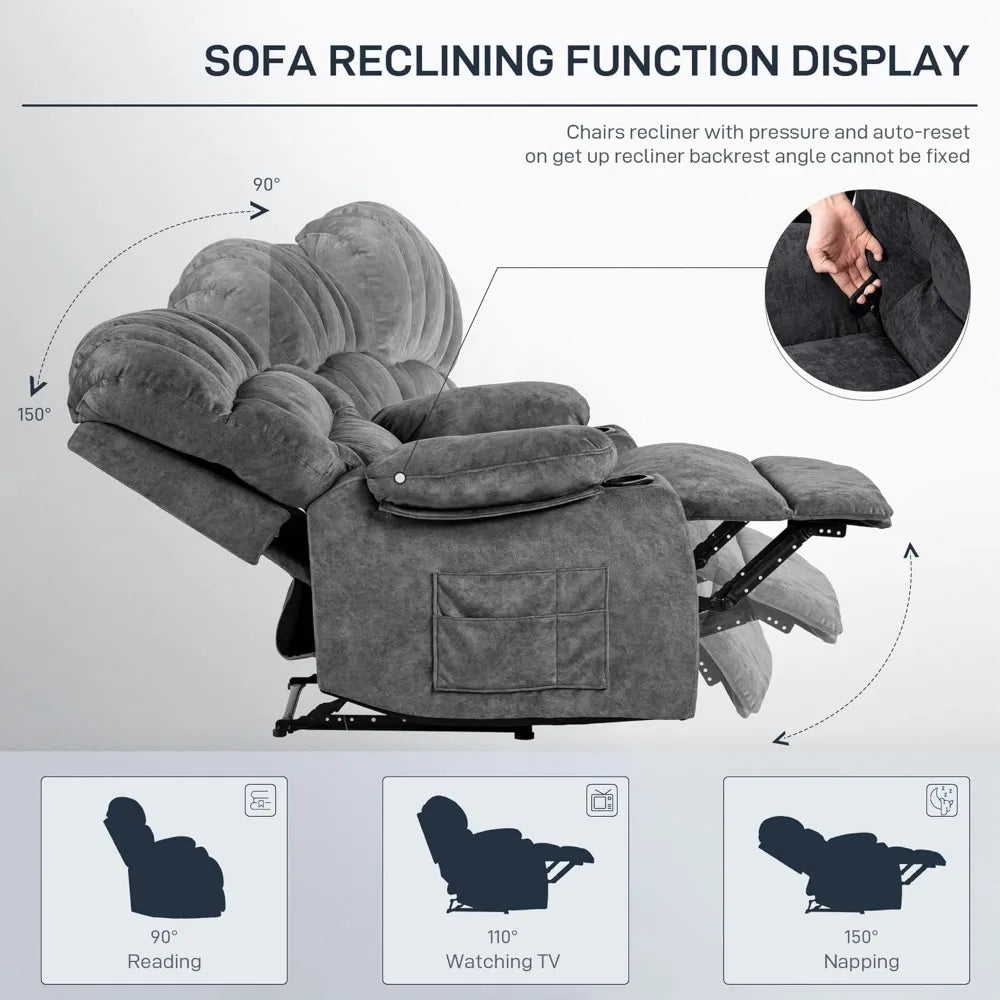 XMSJ Modern Ergonomic Recliner Chair With Foam Filling