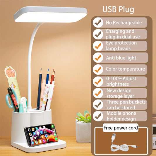 USB LED Table Lamp Eye Protection Three Lighting Modes