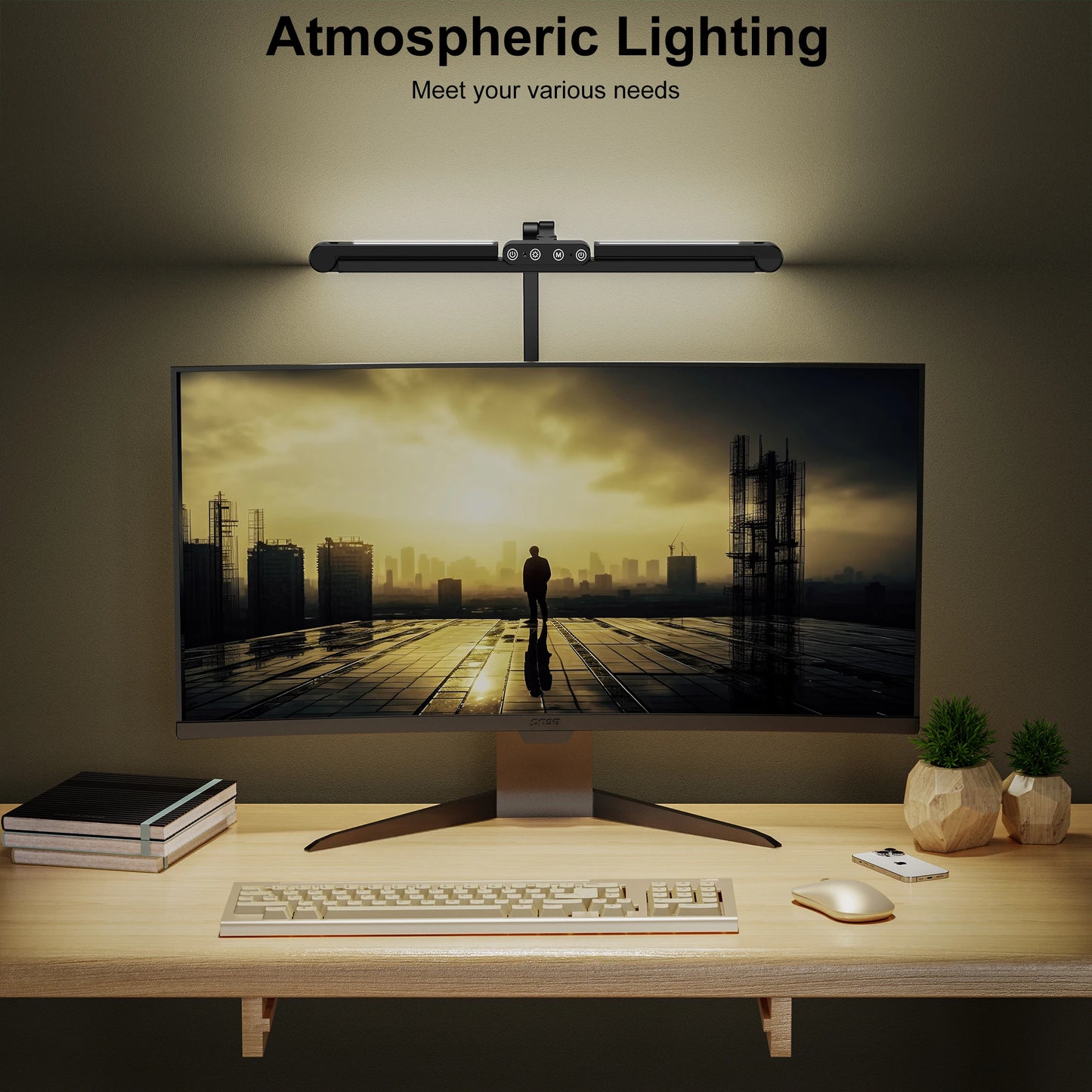 Aiopp Led Desk Lamp With Clamp Auto Dimming For Home Office