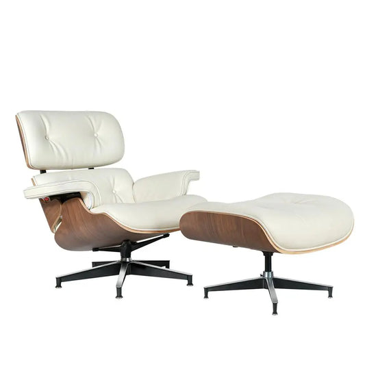Cover Mid Century Leather Armchair With Ottoman Living Room