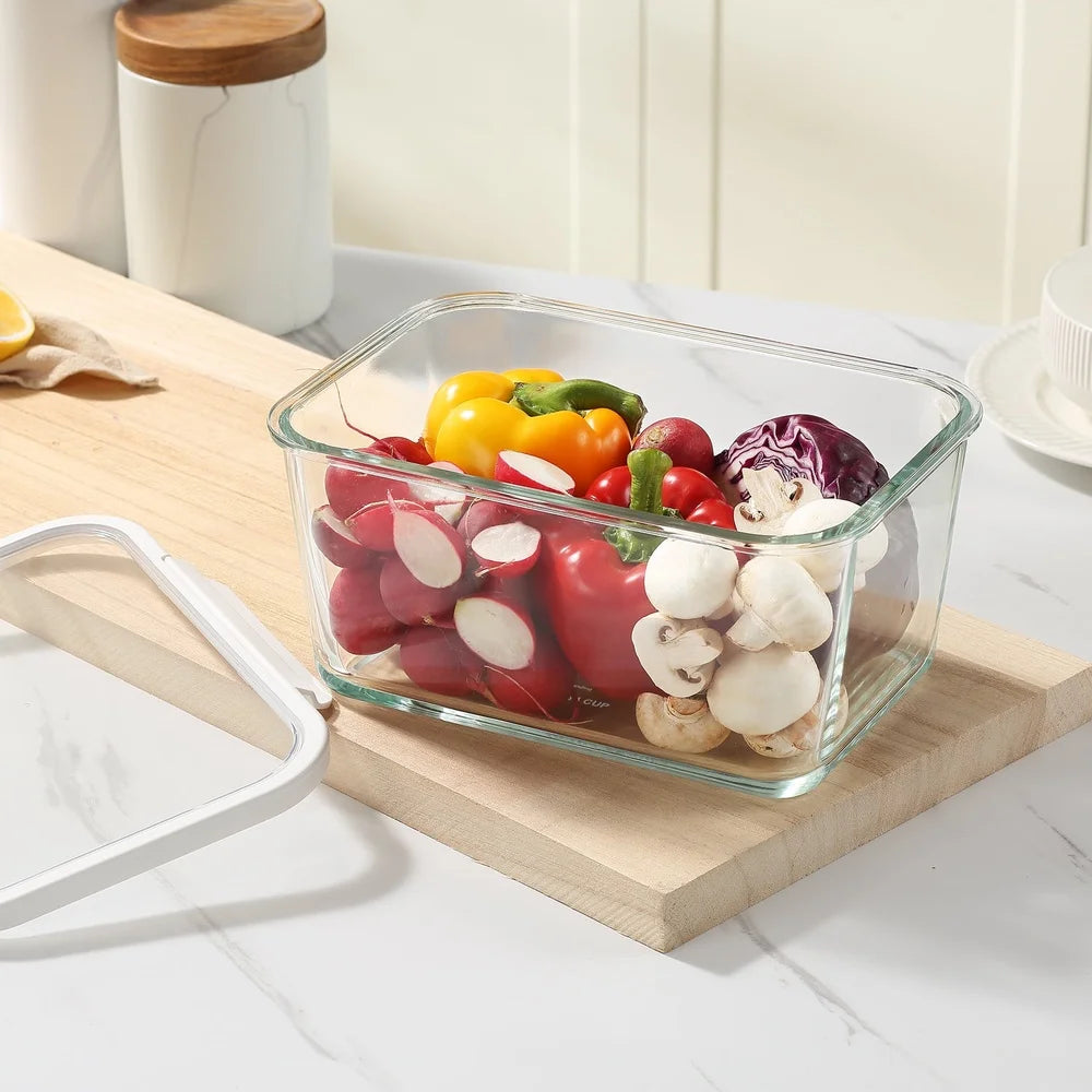 14 Cup Glass Food Storage Containers 2 Pack Tritan Lid Airtight Stackable Microwave Freezer Safe Stain Resistant Durable Jars