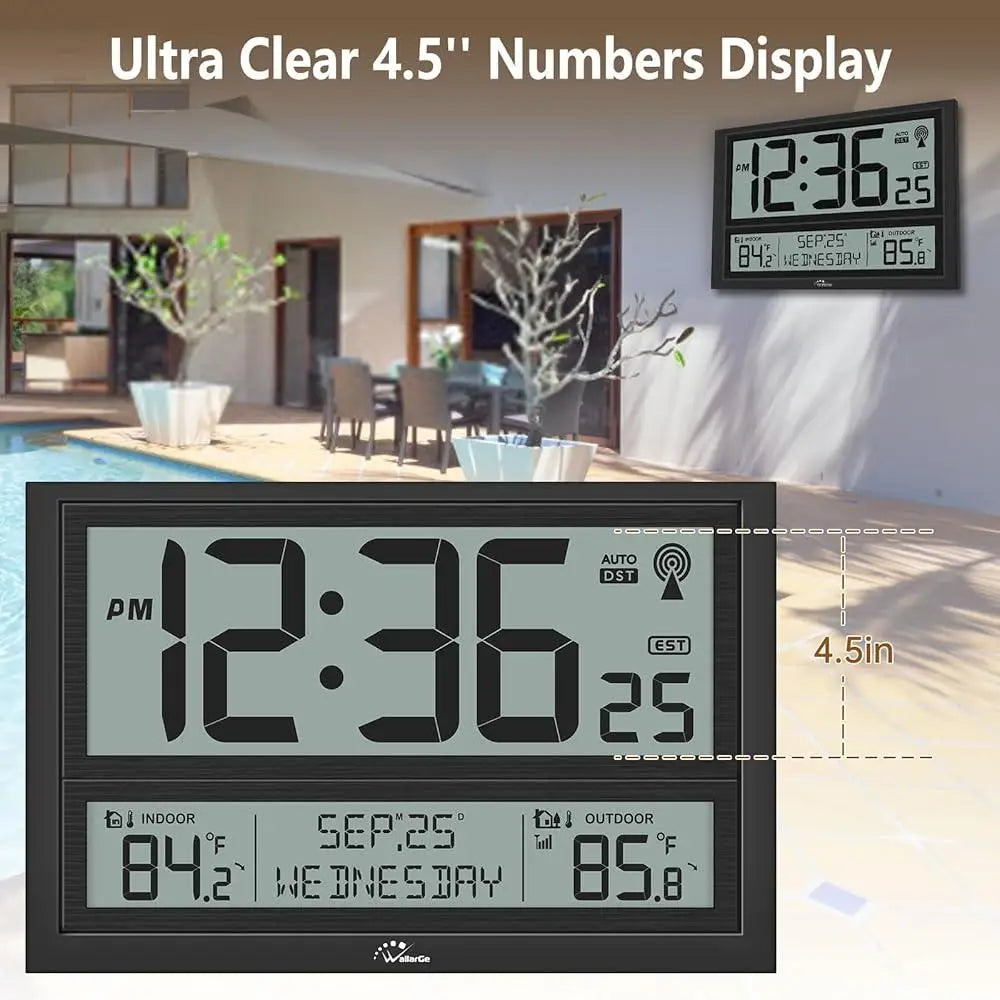 Dutrieux Atomic Clock Battery Operated Indoor Outdoor Temp